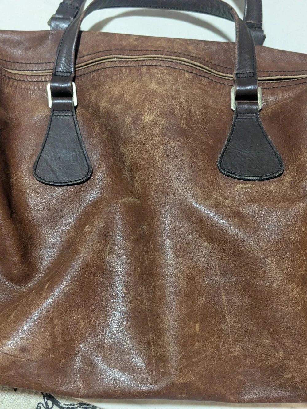 Brown VTG Leather Weekend Bag - Soft, Relaxed